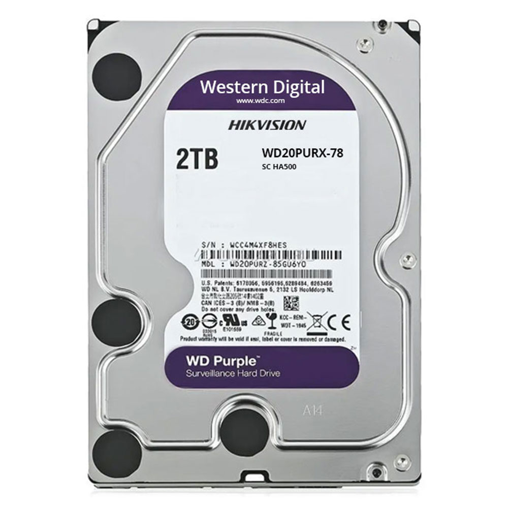 Hard Disk Western Digital WD Purple Intellipower WD20PURX, 2TB, 64MB, 5400 RPM 2TB imagine noua