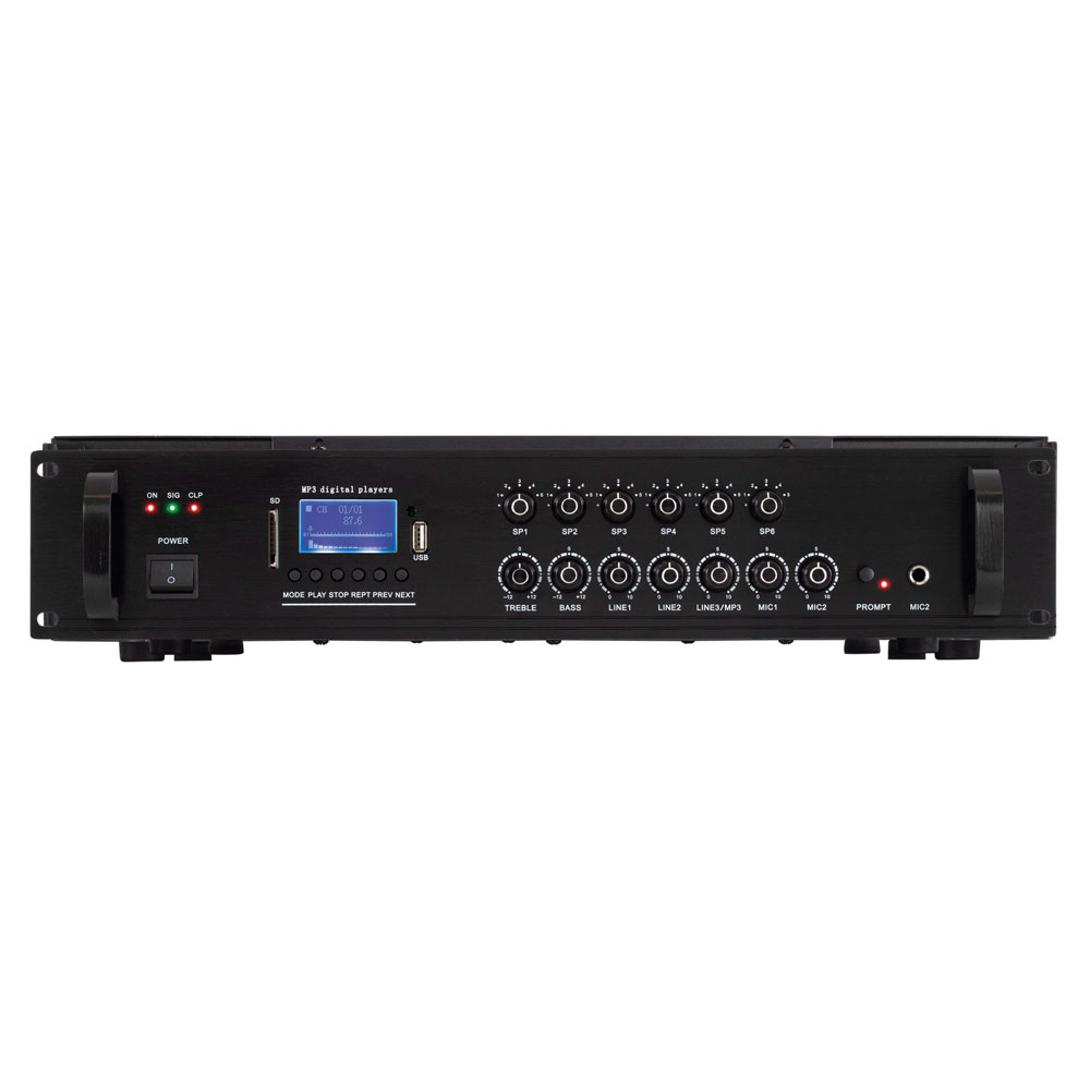 Mixer audio cu statie amplificare SAL MPA120BT 804610, 100V, 6 zone, Bluetooth, 120W 100V imagine noua idaho.ro
