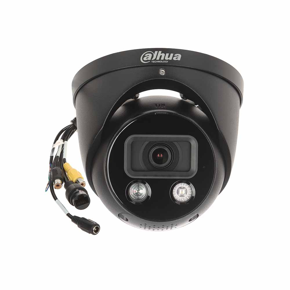 Camera supraveghere exterior IP cu iluminare duala Dahua WizSense IPC-HDW3849H-AS-PV-0280B-S4-BLACK 8 MP 2.8 mm, IR / lumina alba 30 m, microfon, slot card, PoE, negru Dahua