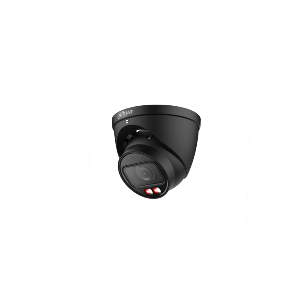 Camera supraveghere IP Dome Dahua cu iluminare duala Dahua WizMind IPC-HDW5459T-ZE-IL-2712-BLACK, 4 MP, 2.7-12 mm motorizat, IR 50 m, lumina calda 40 m, microfon, slot card, ePoE