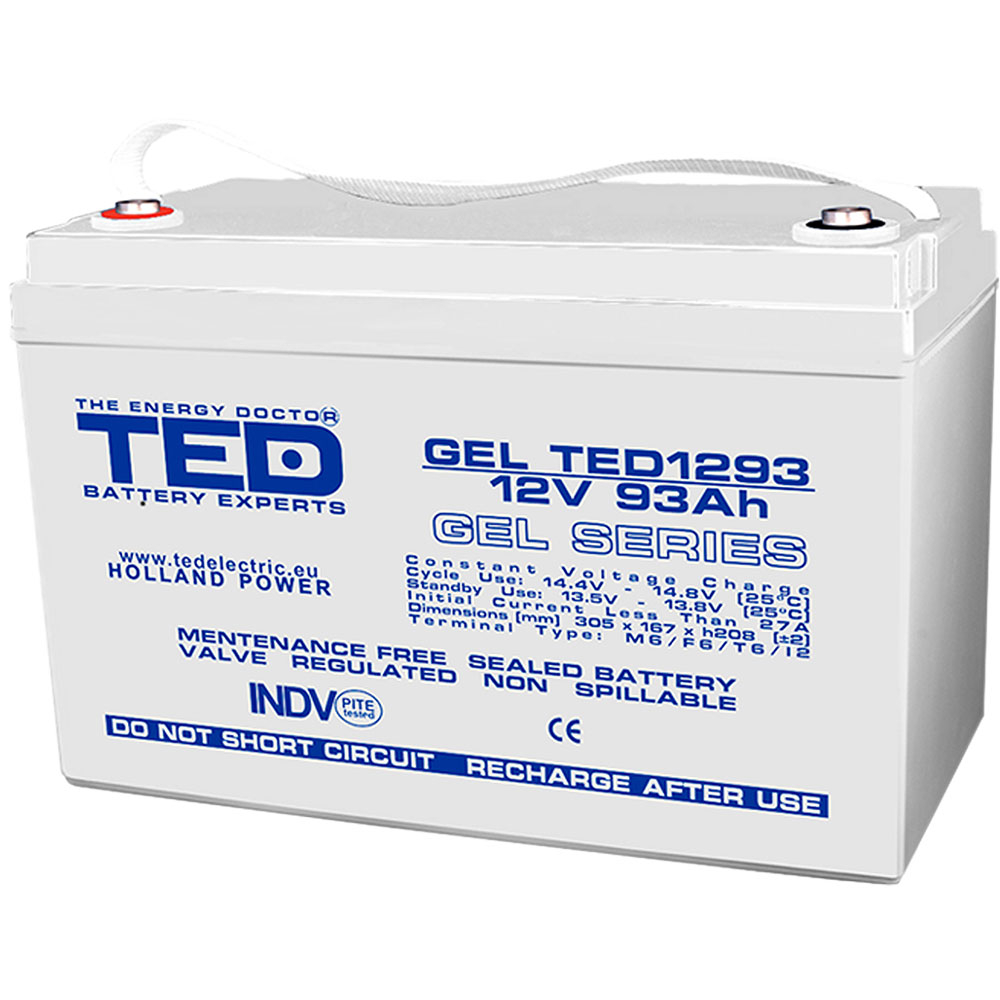 Acumulator AGM GEL TED TED003485, 12 V, 93 A Acumulator imagine noua idaho.ro