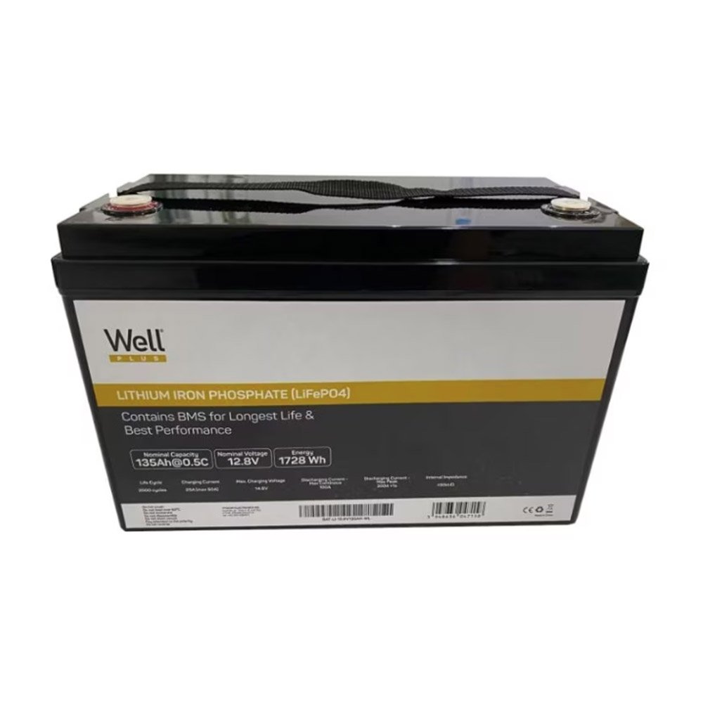Acumulator LiFePo4 Well BAT-LI-12.8V135AH-WL, 12.8 V, 135 Ah, 2000 cicluri