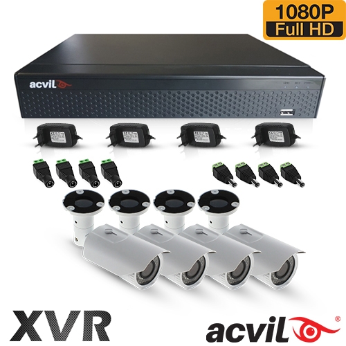 SISTEM SUPRAVEGHERE EXTERIOR CU 4 CAMERE VIDEO ACVIL AHD-4EXT40-1080P