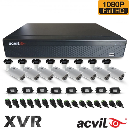 SISTEM SUPRAVEGHERE EXTERIOR AHD CU 8 CAMERE VIDEO ACVIL AHD-8EXT40-1080P