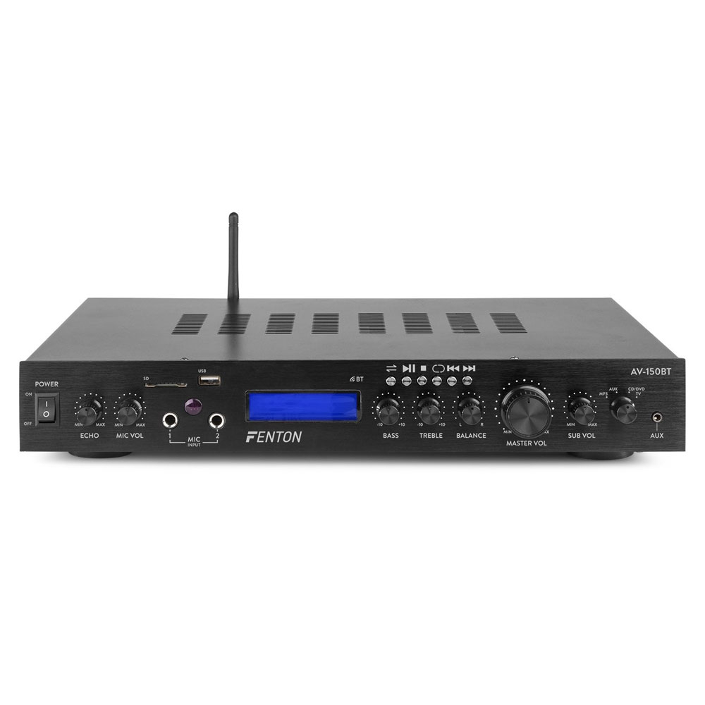 Amplificator home theatre cu 5 canale Fenton AV-150BT 103.148, USB/SD, Bluetooth, MP3, 400W RMS, 8 ohm (USB/SD)