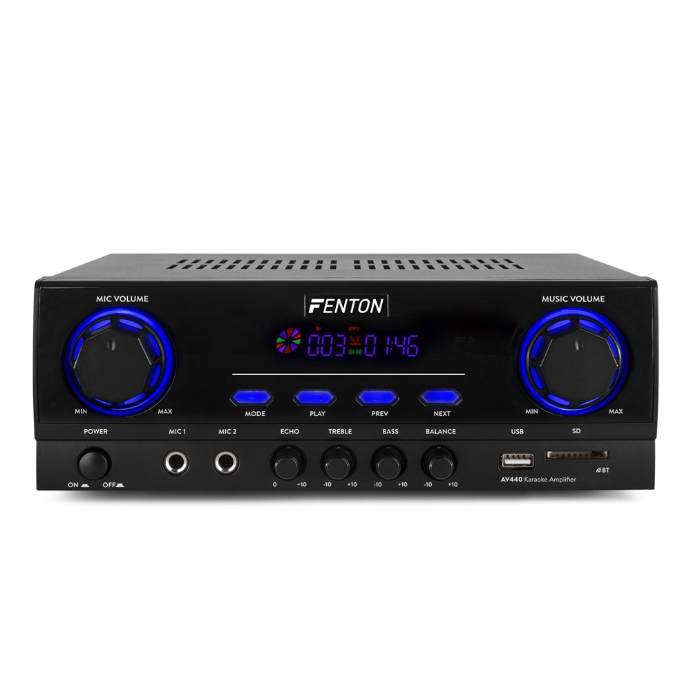 Amplificator Karaoke Fenton AV440 103.136, USB/SD, Bluetooth, MP3, 2x30W RMS (USB/SD) imagine noua tecomm.ro