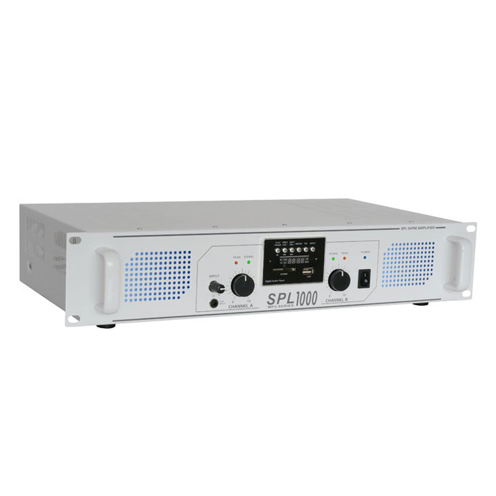 Amplificator profesional cu 2 canale Skytec SPL1000MP3 178.779, USB/SD, 1000W (USB/SD) imagine noua