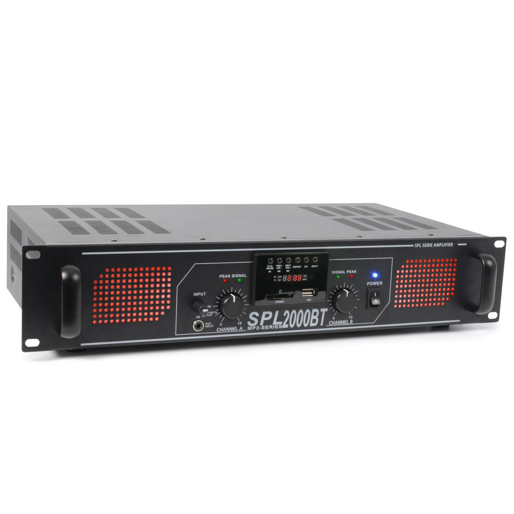 Amplificator profesional Skytec SPL2000BTMP3 175.553, USB/SD, Bluetooth, 2x400W, 4-8 ohm (USB/SD)