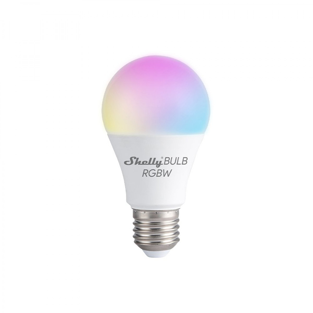 Bec smart multicolor LED WiFi Shelly Duo RGBW, 2.4 GHz, 800 lm, 9 W, control de pe telefon