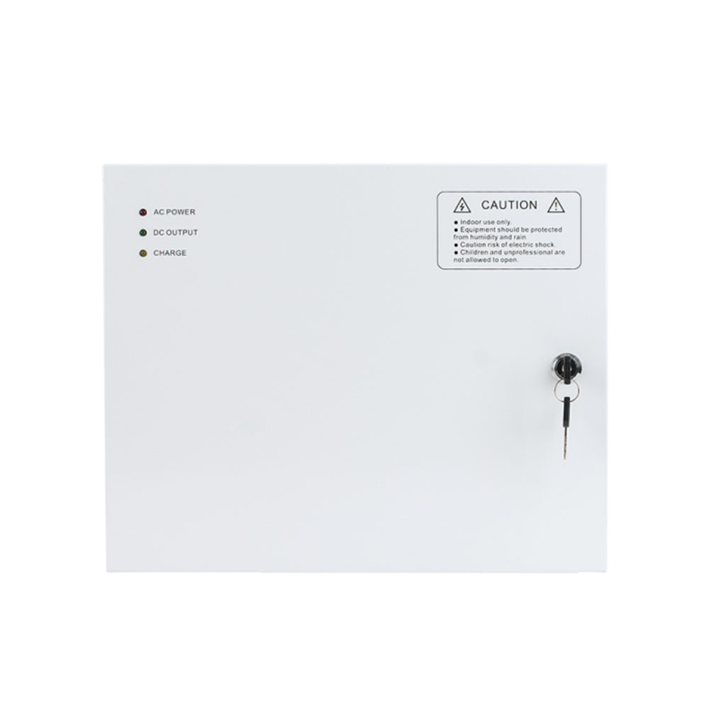 Cabinet multifunctional pentru centrale de control acces ZKTeco CAB4-PS5-WH, 12 – 14.1 Vcc, 5 A, backup, alb