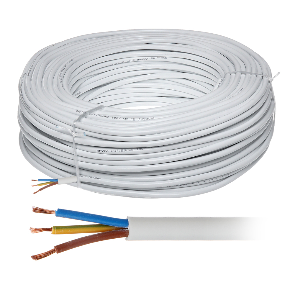 Cablu alimentare MYYM 3×1, 3×1.00 mm, plat, rola 100 m OEM