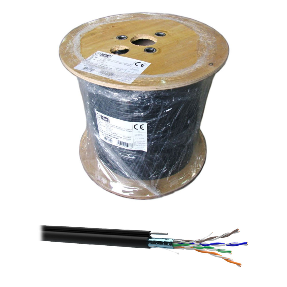 Cablu F/UTP Cat5E BGKFTP5PEM, 4x2x0.46 mm, PE exterior, Fluke Pass, 305 m la reducere OEM