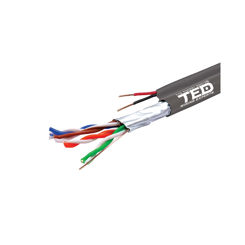 Cablu FTP Cat.5e cupru TED002389, 4 x 2 x 0.5 mm 24 AWG, izolat, 305 m 0-5 imagine Black Friday 2021