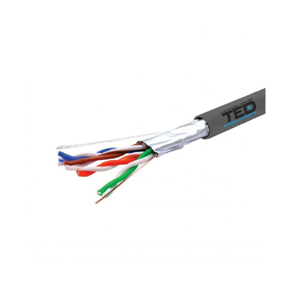 Cablu FTP Cat.5e cupru TED002396, 4 x 2 x 0.52 mm cupru 24 AWG, FLUKE Pass, izolat, 305 m 0.52 imagine noua idaho.ro