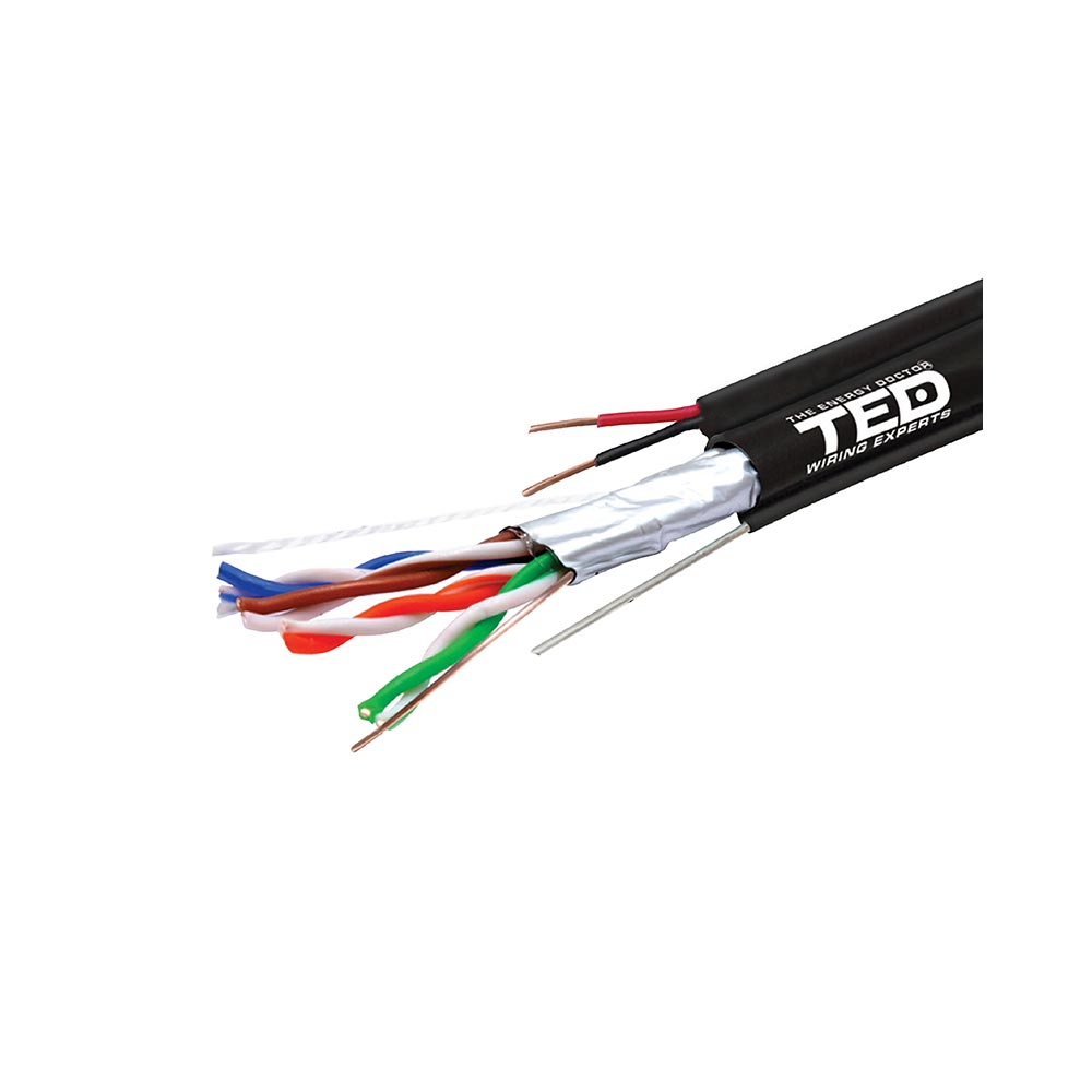 Cablu FTP Cat.5e cupru TED002600, 4 x 2 x 0.45 mm CCA 26 AWG, izolat, 305 m 0.45 imagine Black Friday 2021
