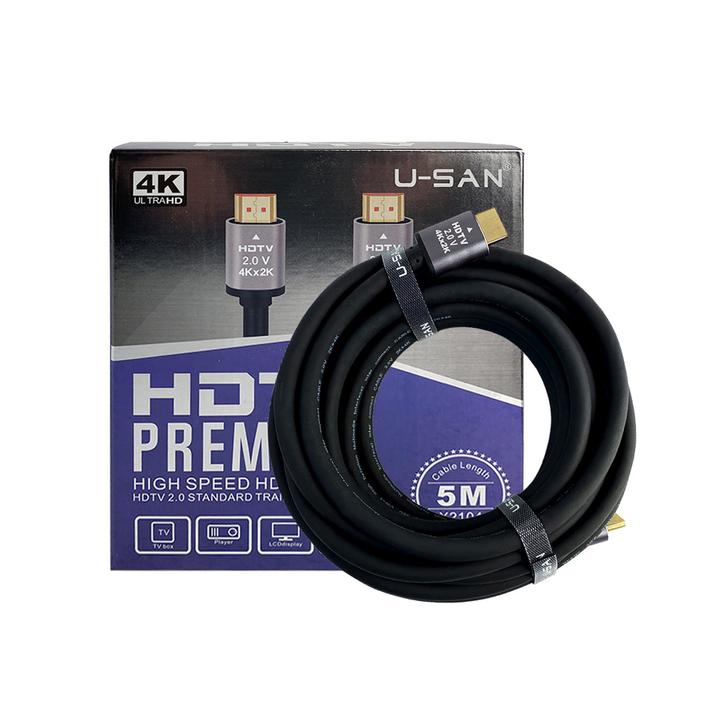 Cablu premium HDMI 2.0 High Speed, 4K, placat cu aur, 60 Hz, Ethernet 10/100 Mbps, tata-tata, 5 m 10/100