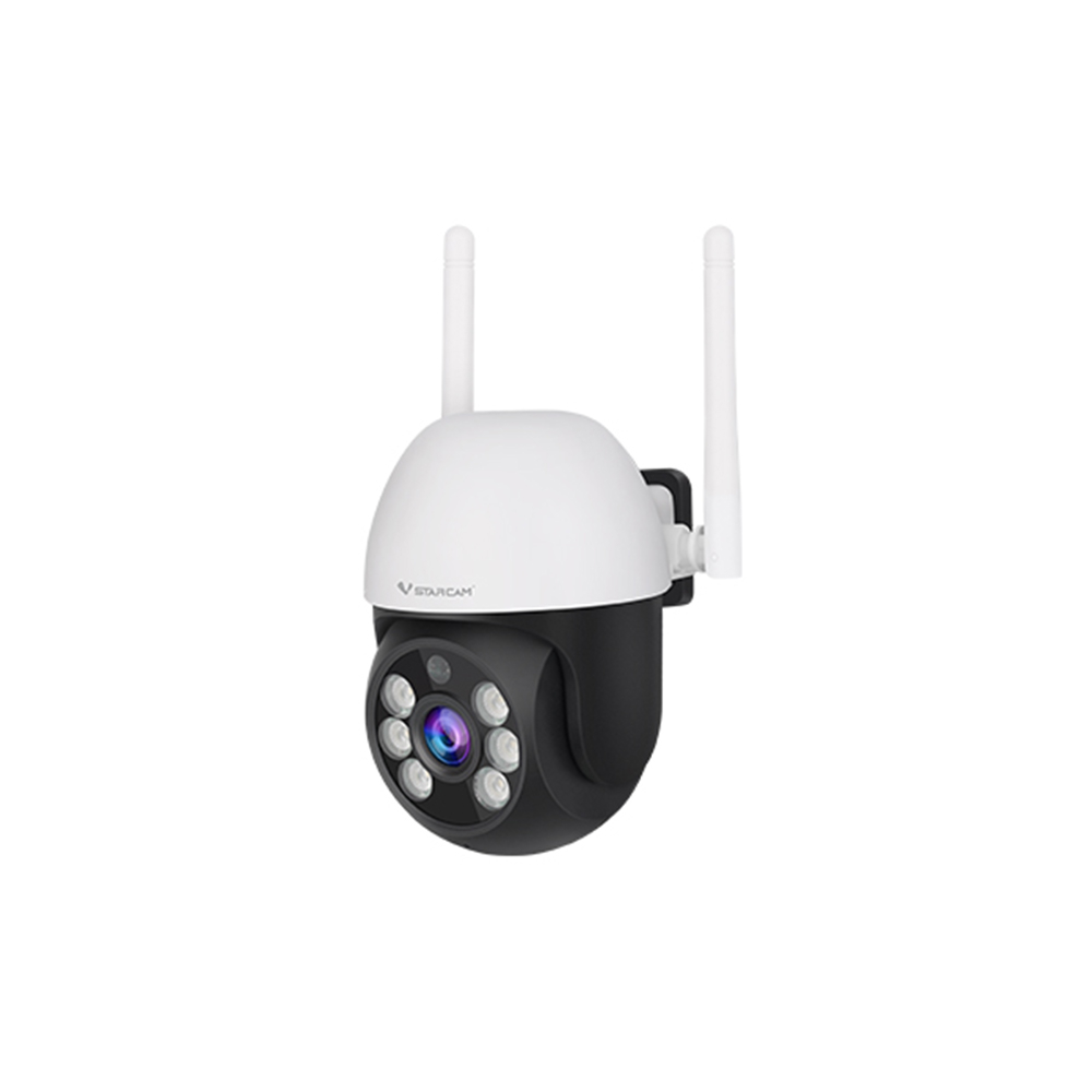 Camera de supraveghere wireless IP WiFi Speed Dome Full Color PT Vstarcam CS661, 3 MP, lumina alba/IR 25 m, slot card, microfon, detectie miscare alba/IR imagine noua idaho.ro