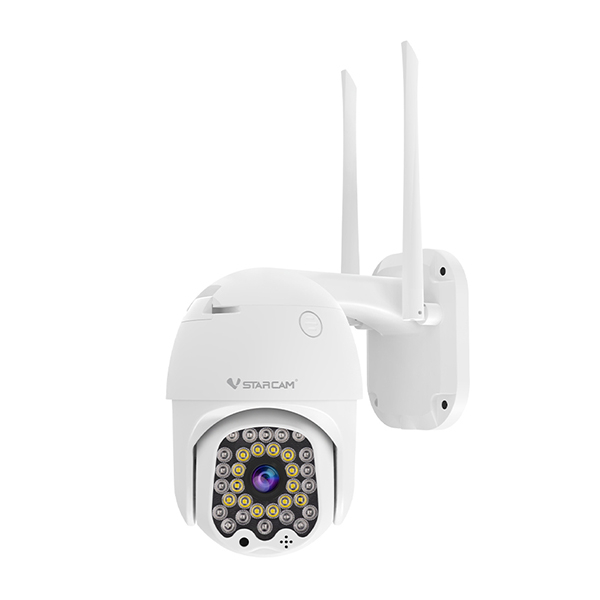Camera de supraveghere wireless IP WiFi Speed Dome Full Color PT Vstarcam CS664, 3 MP, lumina alba/IR 30 m, slot card, microfon, detectie miscare alba/IR imagine noua