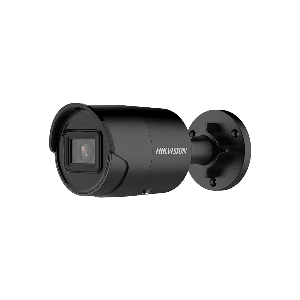 Camera supraveghere de exterior IP Hikvision AcuSense DS-2CD2046G2-IU(2.8MM)(C)(BLACK), 4MP, IR 40 m, 2.8 mm, slot card, microfon, PoE 2.8
