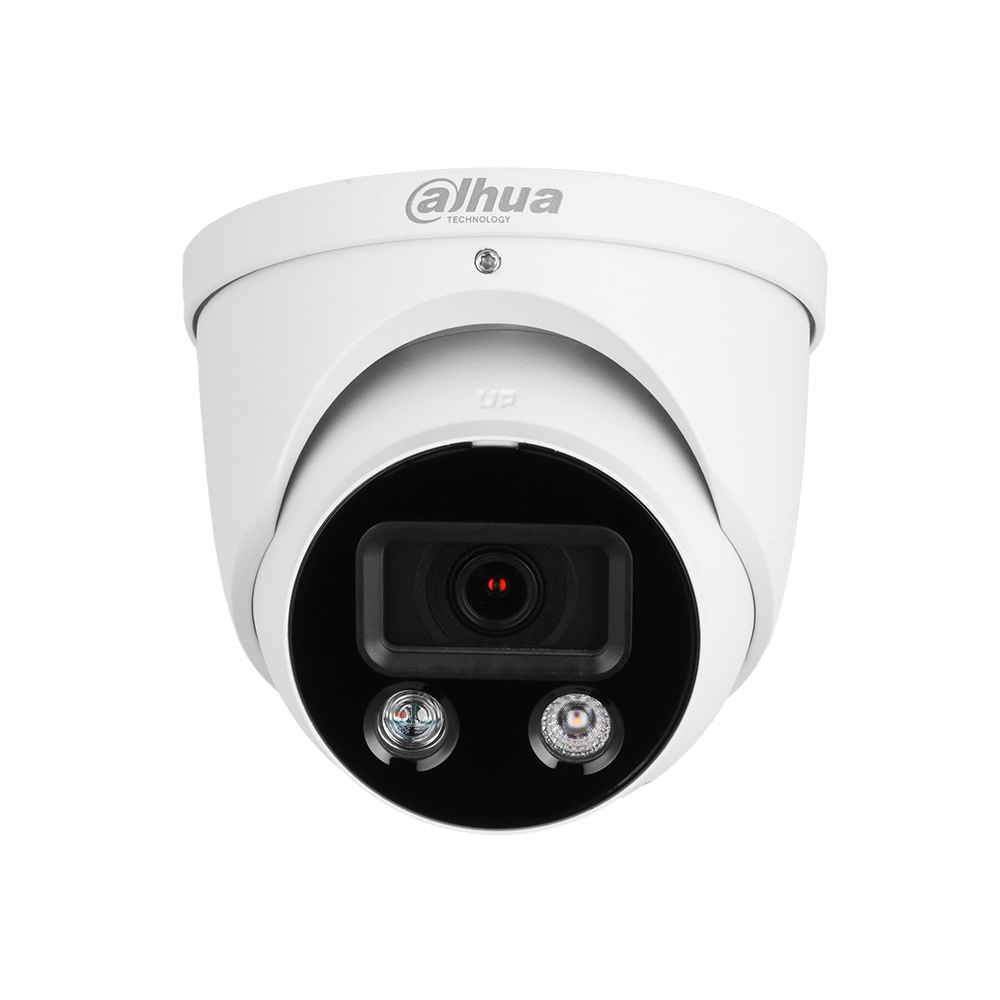 Camera supraveghere Dome IP cu iluminare duala Dahua WizSense Active Deterrence IPC-HDW3549H-AS-PV-0360B-S4, 5 MP, lumina alba/IR 30 m, 3.6 mm, microfon, slot card, PoE Dahua