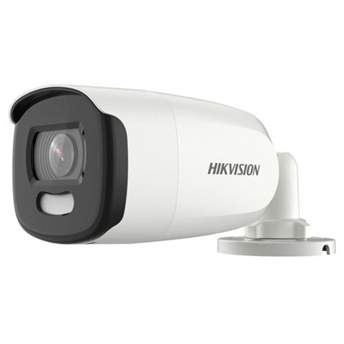 Kit Camera supraveghere exterior Hikvision ColorVu DS-2CE10HFT-F28, 5 MP, lumina alba 20 m, 2.8 mm, stroboscop + alimentator 2.8