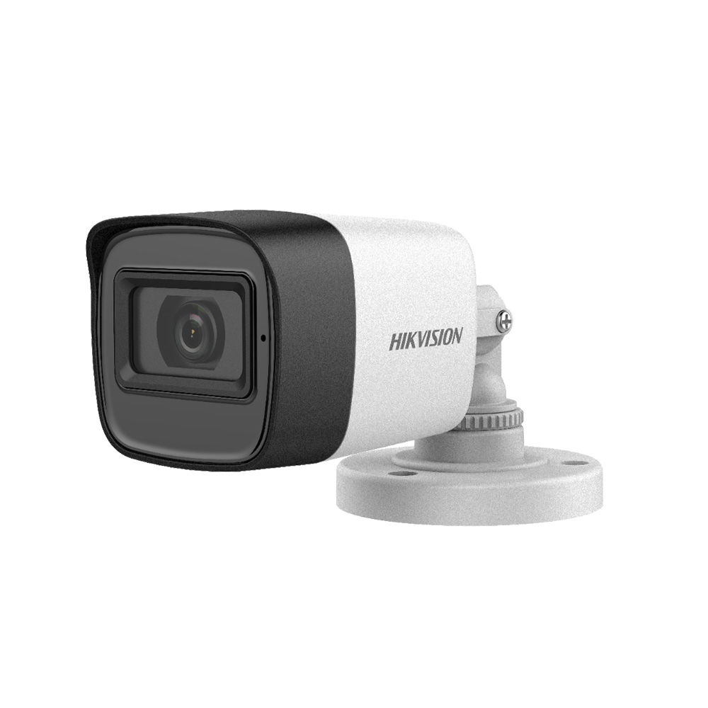 Kit Camera supraveghere exterior Hikvision DS-2CE16D0T-ITFS, 2 MP, IR 30 m, 2.8 mm, microfon + alimentator 2.8
