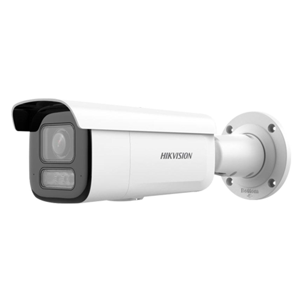 Camera supraveghere exterior IP cu iluminare duala Hikvision AcuSense DS-2CD2643G2-LIZS2U-SL, 4 MP, IR/lumina alba 60 m, 2.8 - 12 mm, motorizat, microfon dual si difuzor, slot card, sirena, lumina stroboscopica, PoE