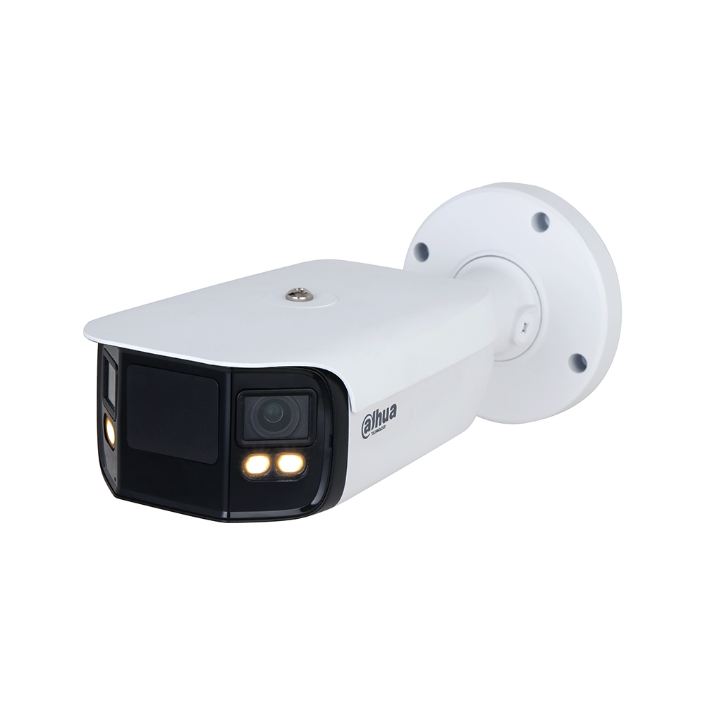 Camera supraveghere exterior IP Dahua Full Color Dual Lens WizMind IPC-PFW5849-A180-E2-ASTE-0360B, 8 MP, 3.6 mm, lumina alba 40 m, slot card, ePoE 3.6 imagine Black Friday 2021