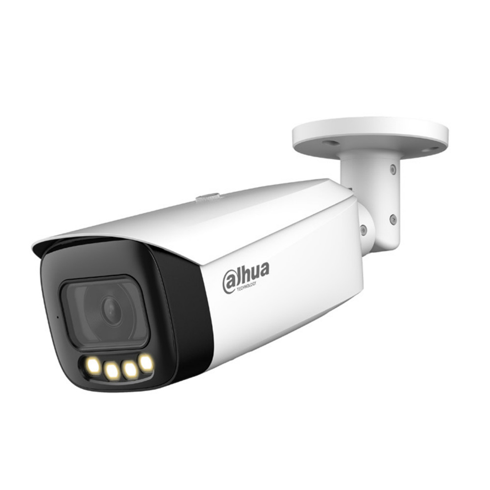 Camera supraveghere exterior IP Dahua Full Color WizMind IPC-HFW5849T1-ASE-LED, 8 MP, lumina alba 50 m, 3.6 mm, functii smart, microfon, slot card, PoE