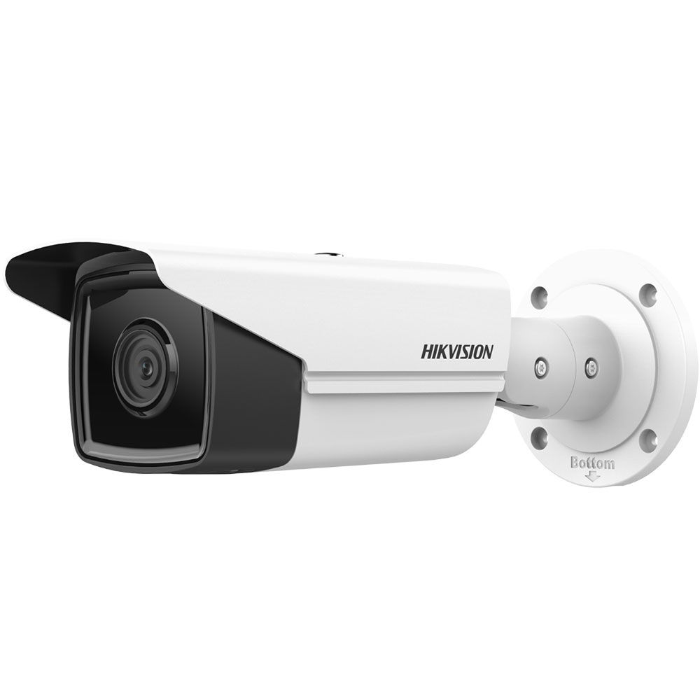 Camera supraveghere exterior IP Hikvision AcuSense DS-2CD2T43G2-4I, 4 MP, IR 80 m, 4 mm, slot card, PoE la reducere AcuSense