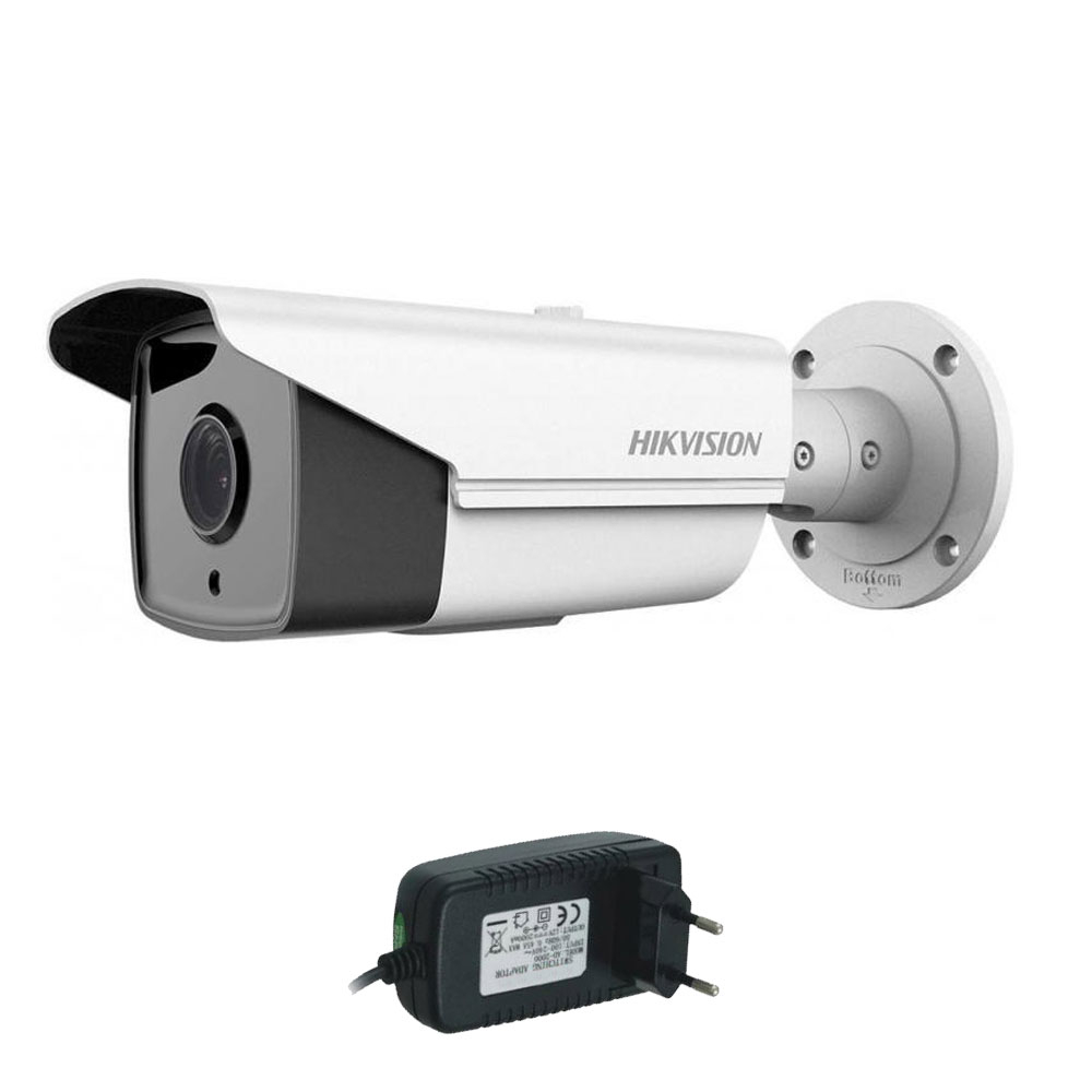 Camera supraveghere exterior IP Hikvision DS-2CD2T83G0-I8, 8 MP, IR 80 m, 2.8 mm + alimentare, PoE HikVision