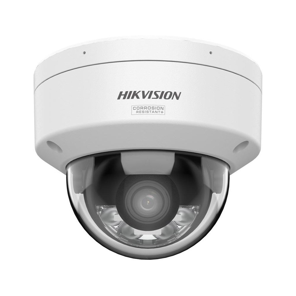 Camera supraveghere IP Dome cu iluminare duala Hikvision ColorVu DS-2CD2187G3-LIS2UY, 8 MP, 2.8 mm IR/lumina alba 30 m, slot card, microfon dual, anti-coroziune, PoE