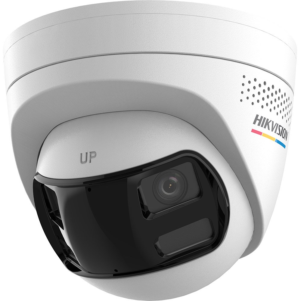 Camera supraveghere IP Dome cu lentila si iluminare duala Hikvision ColorVu DS-2CD1367G2HP-LIUF-SL-2.8MM, 6 MP, 2.8 mm, IR/lumina alba 30 m, 180 grade, microfon si difuzor, slot card, PoE, lumina stroboscopica, sirena