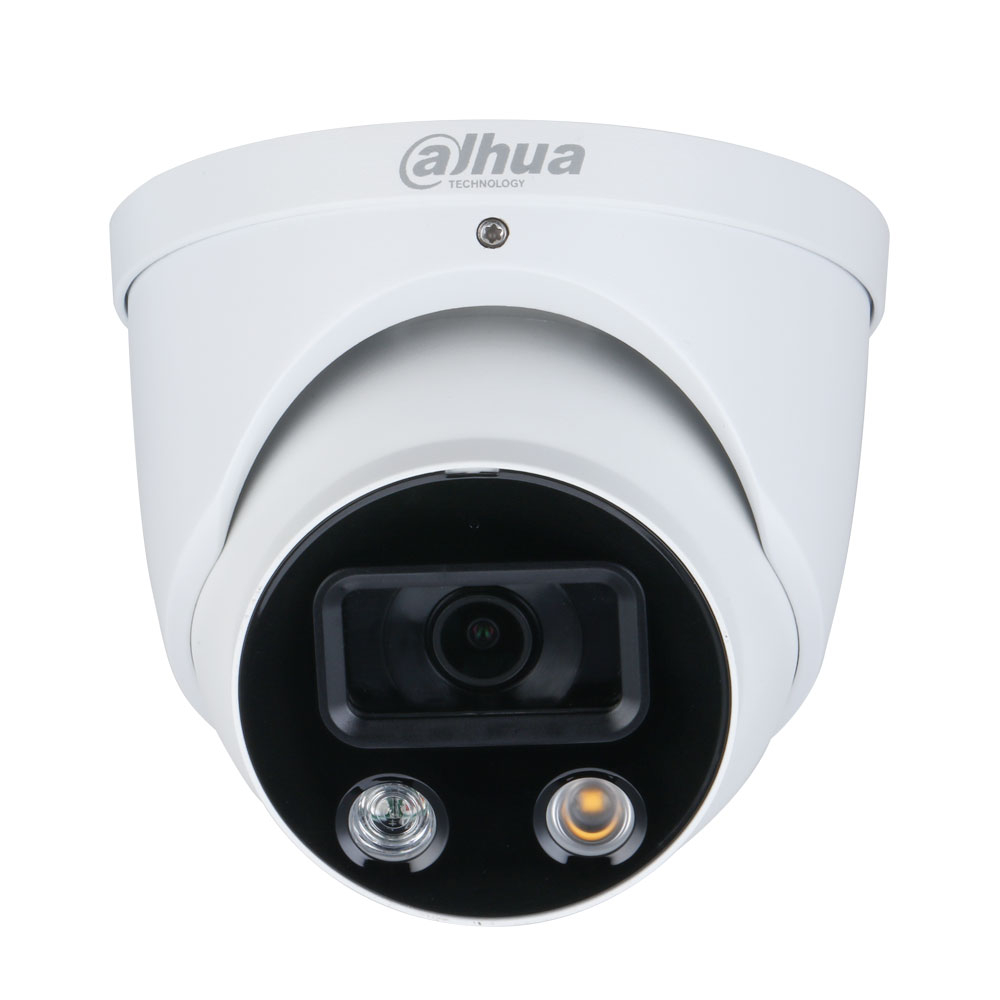 Camera supraveghere IP Dome Dahua Full Color Iluminare Dubla Active Deterrence WizSense IPC-HDW3549H-AS-PV-0280B-S3, 5 MP, lumina alba/IR 30 m, 2.8 mm, slot card, microfon