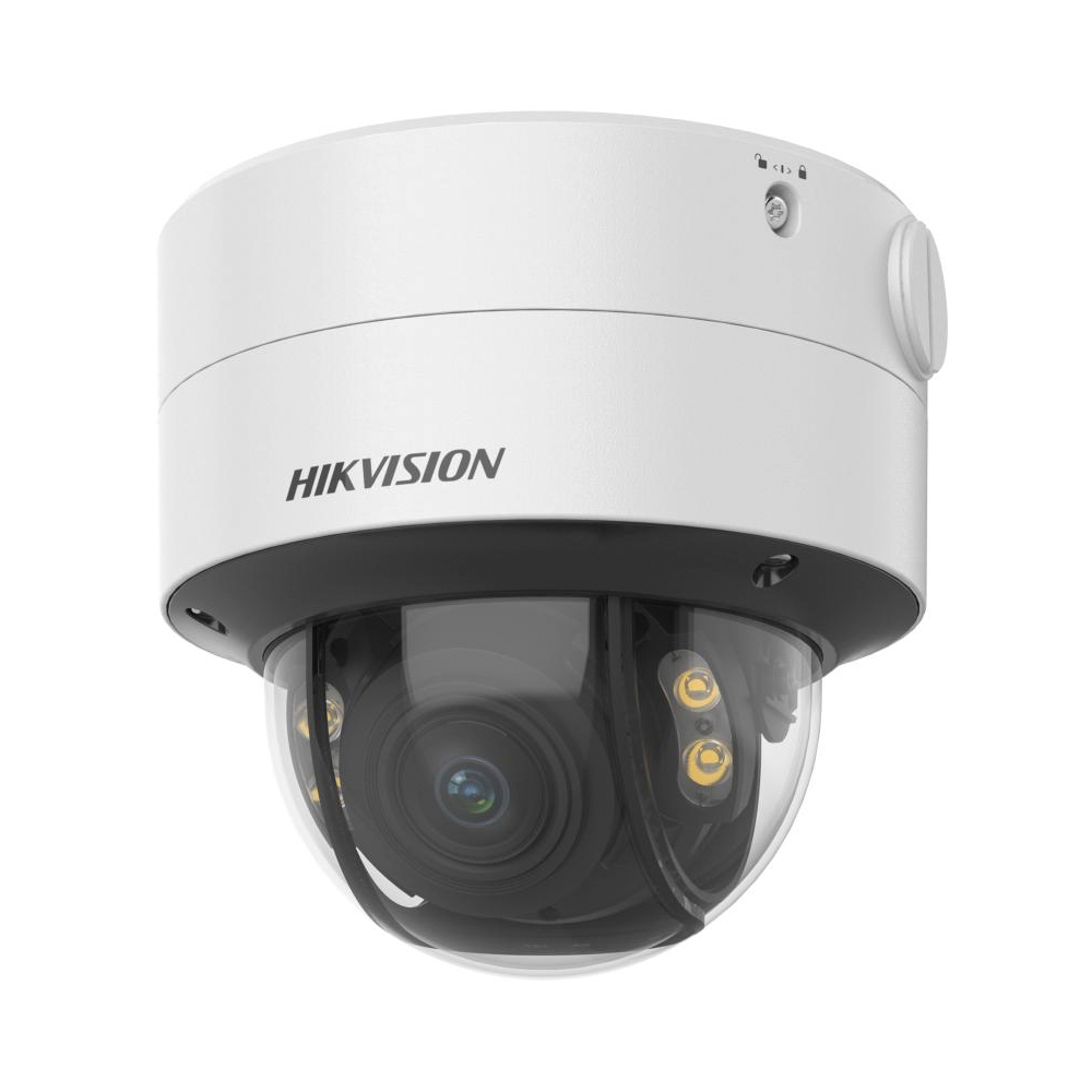 Camera supraveghere IP Dome Hikvision ColorVu DS-2CD2747G2T-LZSC, 4 MP, 2.8-12 mm motorizat, lumina alba 40 m, PoE, slot card, microfon HikVision