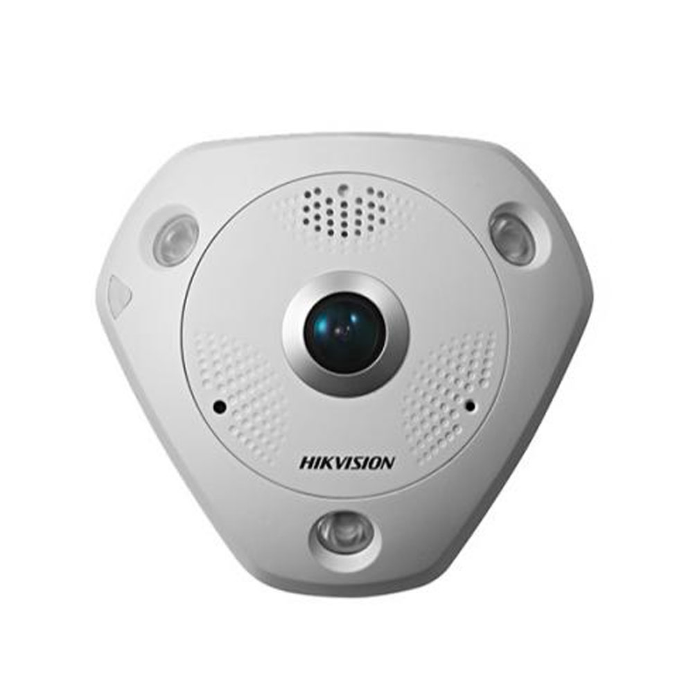 Camera supraveghere IP Dome Hikvision Fisheye DS-2CD6365G0E-IVS, 6 MP, IR 15 m, 1.27 mm, microfon imagine spy-shop.ro 2021