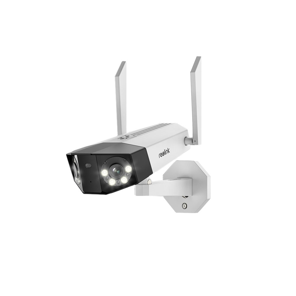 Camera supraveghere IP exterior Reolink Duo Wi-Fi, 2K, 4 mm, slot card, lumina alba / IR 30 m, detectie oameni/vehicule, microfon spy-shop