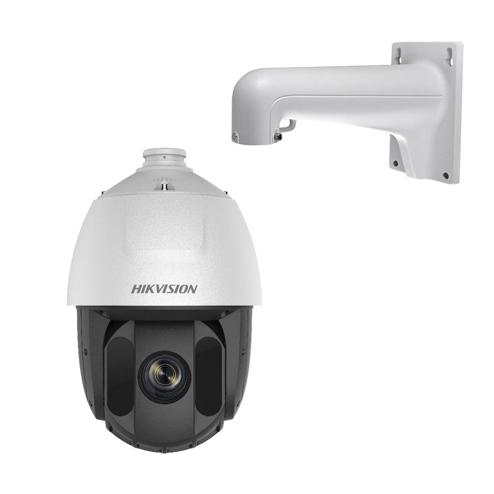 Camera supraveghere IP PTZ Speed Dome Hikvision Acusense Ultra Low Light DS-2DE5225IW-AES5, 2 MP, IR 150 m, 4.8-120 mm, motorizat, 25x, slot card, PoE + suport