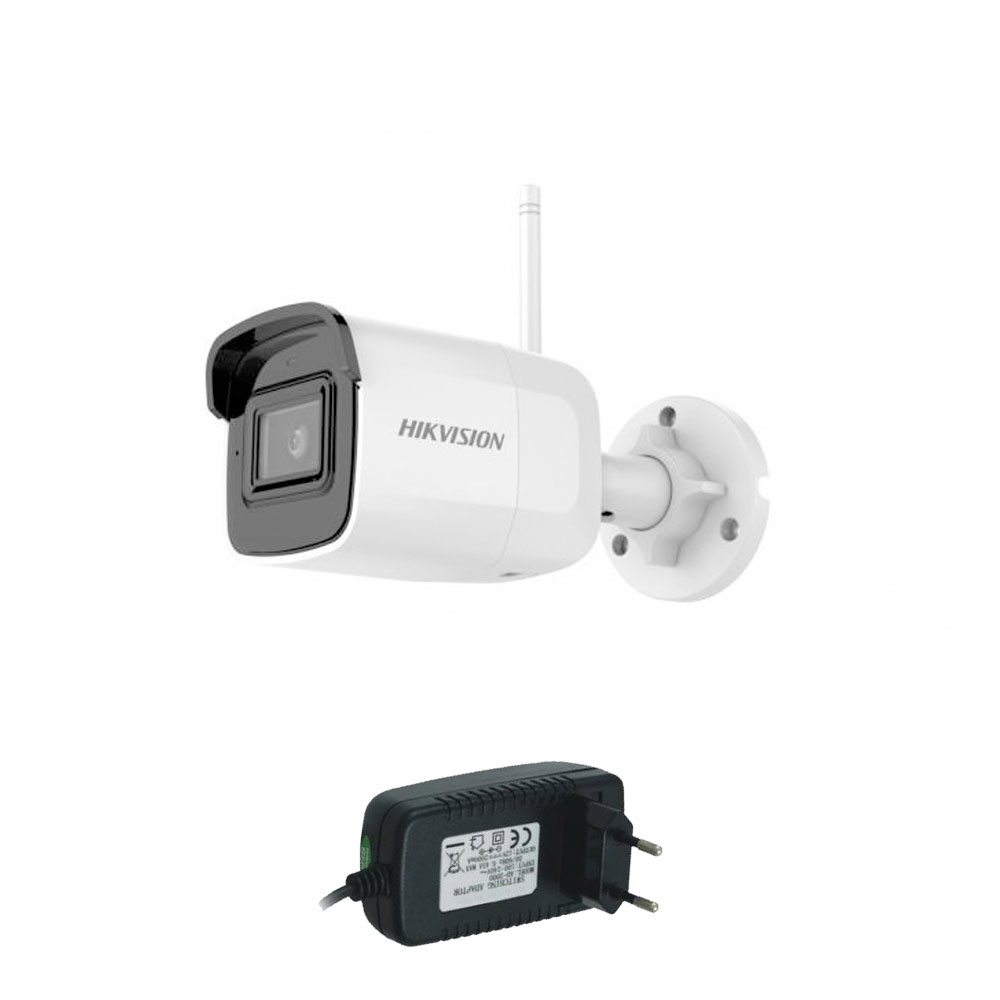 Camera supraveghere IP wireless Hikvision DS-2CD2041G1-IDW1, 4 MP, IR 30 m, 2.8 mm, microfon + alimentare