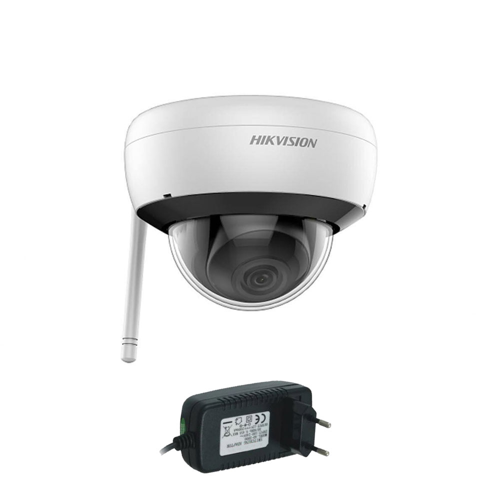 Camera supraveghere IP wireless Hikvision DS-2CD2141G1-IDW1, 4 MP, IR 30 m, 2.8 mm, microfon + alimentare imagine spy-shop.ro 2021
