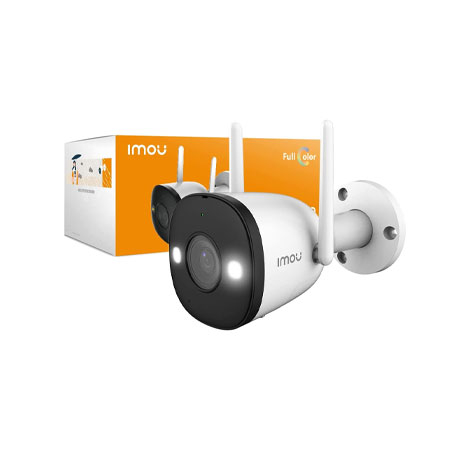 Camera supraveghere wireless IP WiFi Dahua Full Color Imou Bullet 2 Pro Active Deterrence IPC-F46FEP, 4 MP, IR/LED alb 30 m, 2.8 mm, microfon IMOU