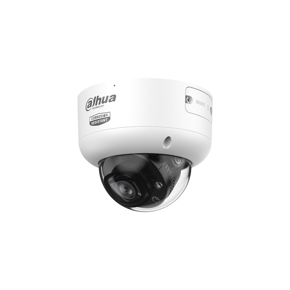 Camera supraveghere IP Dome Dahua WizMind cu iluminare duala IPC-HDBW5459R1-ASE-PV-0280B-PRO-ATC, 4 MP, 2.8 mm, IR/lumina calda 60/50 m, microfon dual si difuzor, alarma luminoasa si sonora, slot card, ePoE