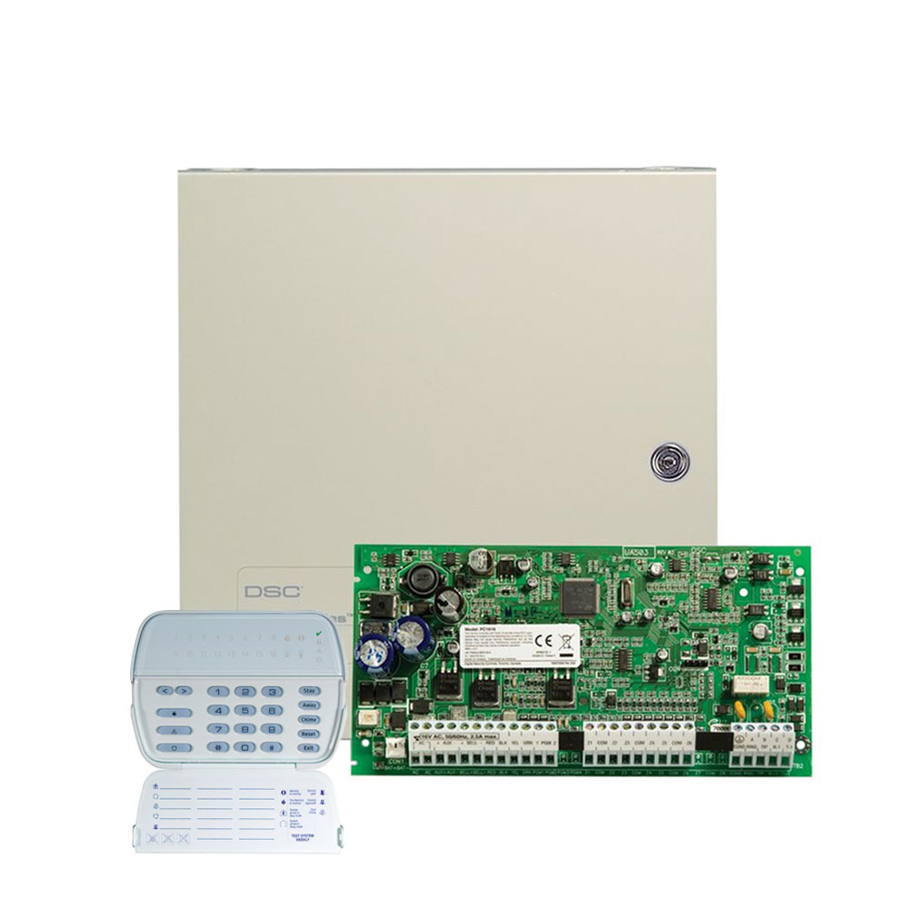 Centrala alarma antiefractie DSC Power PC 1616LED16Z cu tastatura PK5516, 2 partitii, 6 zone, 48 coduri utilizatori spy-shop