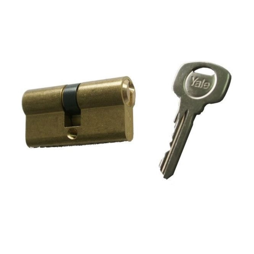 Cilindru de siguranta cu buton Standard Yale 500 A 01 F K, 3 chei, 5 pini, alama spy-shop