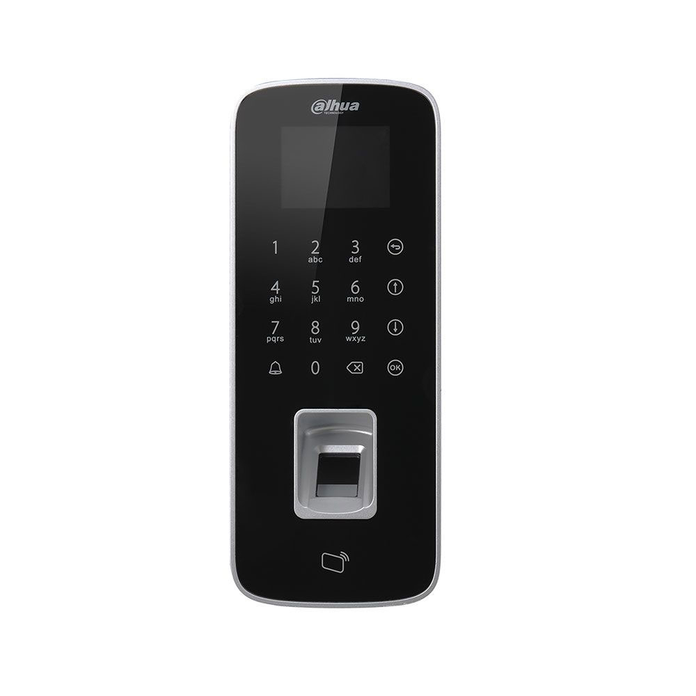 Cititor biometric de interior IP Dahua ASI1212D-D, PIN/card, amprenta, 30.000 carduri, 3.000 amprente, antipassback