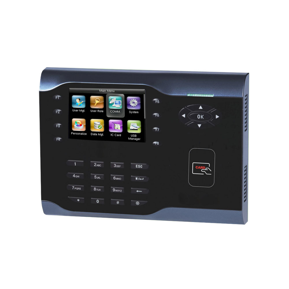 Controler de acces IP ZKTeco TA-ICLOCK-S500ZMM-12, RFID, ecran 3.5 inch, parola, 30.000 carduri, 200.000 evenimente spy-shop.ro