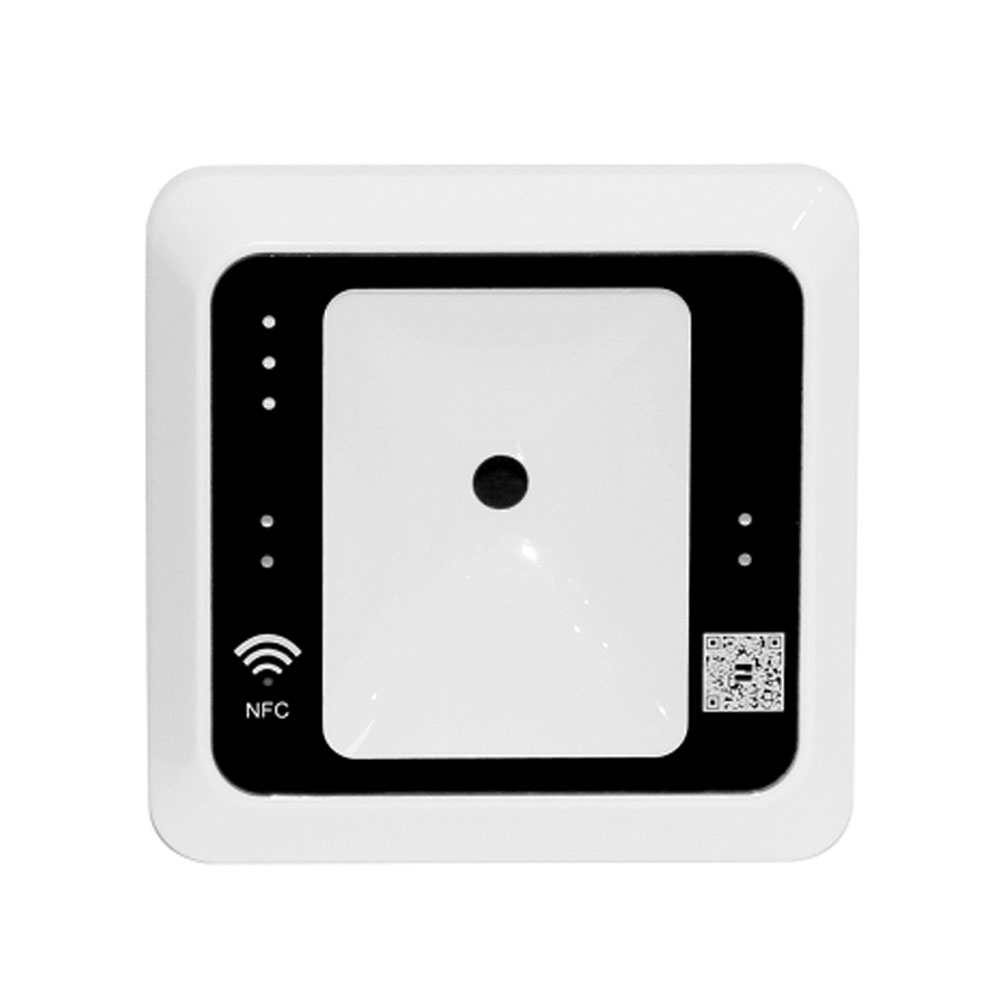 Cititor de proximitate RFID ZKTeco ACC-ER-QR50WM, Wiegand, Mifare, 13.56 MHz, cod QR, NFC, interior 13.56 imagine noua 2022