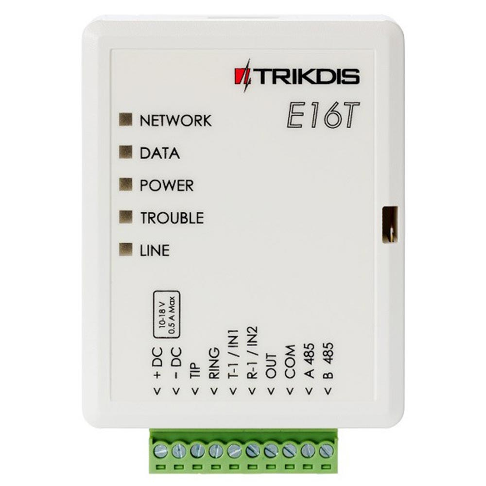 Comunicator ethernet panou alarma E16T Trikdis TX-E16T, 18 V Alarma