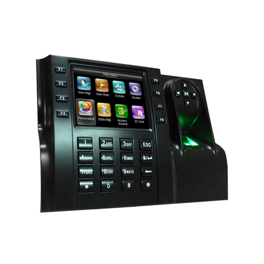 Controler de acces biometric IP ZKTeco TA-ICLOCK-560ZMM-0, ecran 3.5 inch, parola, 8.000 amprente, 10.000 carduri, 100.000 evenimente, PoE