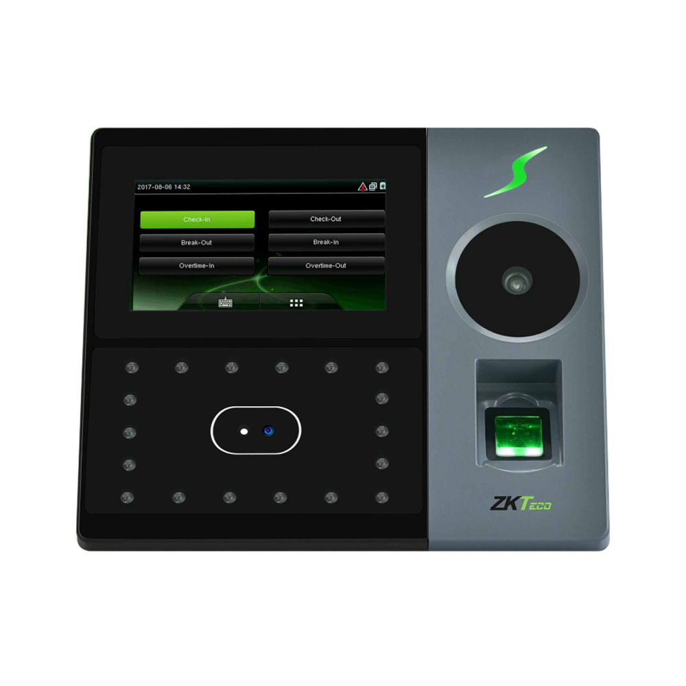 Controler de acces IP biometric ZKTeco TA-PFACE-202G-1, ecran 4.3 inch, 600 palme, 2.000 amprente, 1.200 fete, 10.000 carduri, 100.000 evenimente 1.200 imagine noua